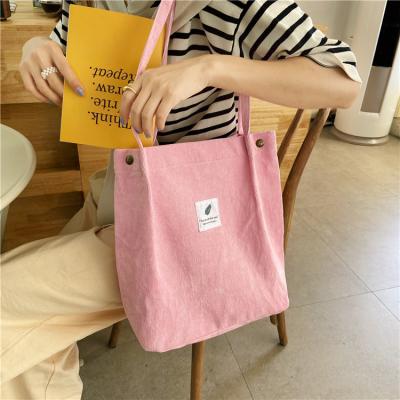 China 100% Custom Wholesale Eco-friendly Fashion Women Bag Artistic Corduroy Large Capacity Shoulder Bag Tote Bag for sale