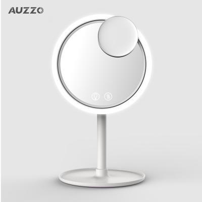 China Protable Standing Table Beauty Mirror Led Lamp Around Bedroom Magnifying Double Side Makeup Mirror for sale