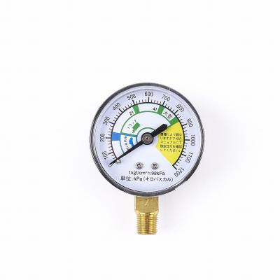 China Brass Connection Plastic Housing Lower CO2 Pressure Gauge for sale