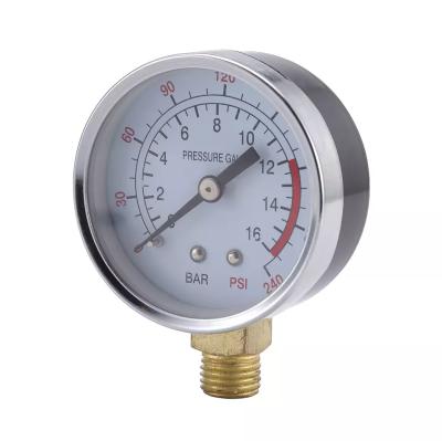 China General Type Brass Pressure Gauge For Water Measuring Liquid Gas And Vacuum for sale