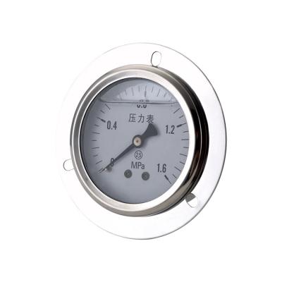 China Stainless Steel Case Brass Back Mount Oil Filled Pressure Gauge For Compressor for sale