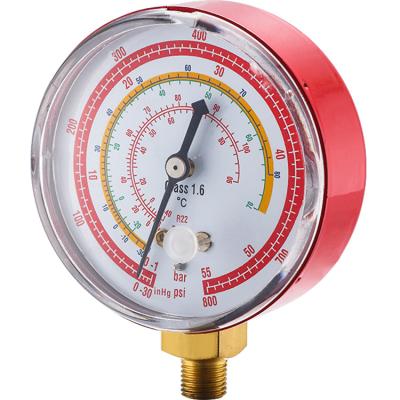 China Copper Alloy Refrigerant Auto Standby Oxygen Anti-Vibration Regulator Pressure Gauge for sale