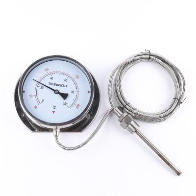 China Full Stainless Steel Case With Clamp Capillary Thermometer For Food Industry 80mm for sale