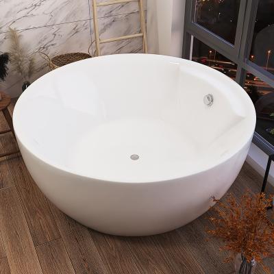 China Modern Freestanding Bathroom Bathtub Around Acrylic Soaking Tub In White for sale