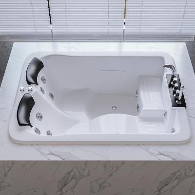 China Rectangular Embedded Cheap Simple Durable Soak 2 Person Sunken Bathtub Indoor Bathroom Acrylic Bathtub for sale