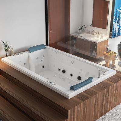 China Embedded Inner 2 Person Massage Tub Bubble Constant Temperature Large Empty Acrylic Bathtub for sale