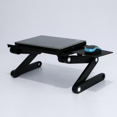 China Wholesale Custom Adjustable Computer Table Aluminum Folding Bedside Notebook Desk Laptop Stand With Fan for sale