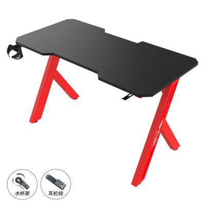 China Carbon Fiber Desk New Arrive l Modern Gaming Desk Carbon Fiber Cup Holder Sticker Black Red Game Table for sale