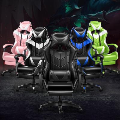 China (Size) Anji 2022 High Quality Recliner Swivel RGB Adjustable Led Gaming Workstation Desk Racing Gaming Chairs for sale