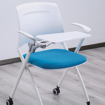 China Foldable+Notepad Office Chair Wholesale Polypropylene Plastic Folding Study Training Chair Student With Notepad for sale