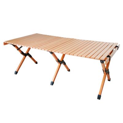 China OEM Modern Quality Outdoor Camping Multifunction Picnic Egg Roll Table Beech Solid Wood Folding Table Omelet Table for sale