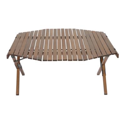 China Color Modern Outdoor Portable Folding Walnut Beech Table Folding Egg Roll Egg Camping BBQ Table for sale