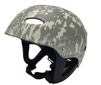 China ABS Digital Camouflage Canoe Helmet Raft Water Sport Helmet Safety Kayak Helmet With Camera for sale