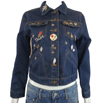 China Sustainable Women Fashion Pop Style Customized Denim Jacket Long Sleeved Hip Pop Outwear For Women for sale