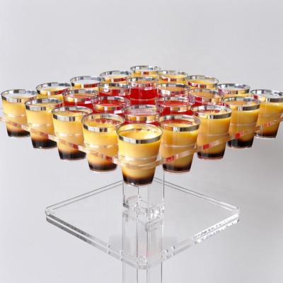 China TF Acrylic Dessert Tray 24 Slots Ice Cream Shot Glasses Appetizer Tray for sale