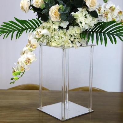 China TF Acrylic ACRYLIC Clear Modern Rectangular Tall Mirror Base Wedding Centerpiece for sale