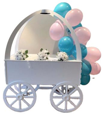 China ACRYLIC PVC NEON METAL TF ​​Wedding White Wooden Candy Carts Show Cardboard Silk Candy Candy Cart With Wheels for sale