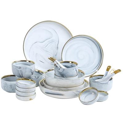 China Sustainable Set Of 32 Various Promotional Goods Using Tableware Gift Set Ceramic Tableware Dinnerware for sale