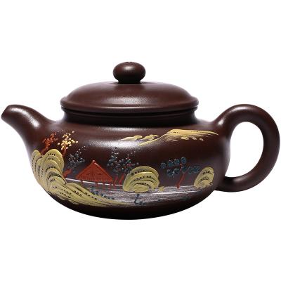 China Factory Stocked Wholesale Hot Selling Yixing Clay Teapot Chinese Zisha Classic Purple Teapot High Quality for sale