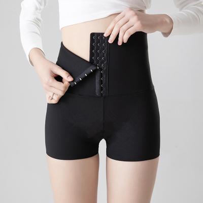 China 2021 Hooks Logo Slimming High Waist Control 3 Waist Trainer Legging Women Shapewear Antibacterial Custom Panties for sale