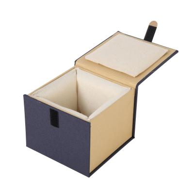 China Recycled Materials Luxury Small Cardboard Blue Square Jewelry Gift Box Packaging for sale