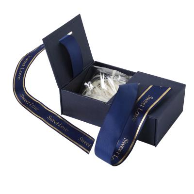 China Recycled Materials Custom Folding Double Door Perfume Skin Care Gift Cardboard Packaging Mysterious Gift Box With Bow Tie for sale