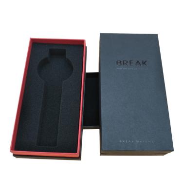 China Recycled Luxury Black Rigid Cardboard Paper Watch Box Logo Gift Display Materials OEM Custom Packing Storage Cases for sale