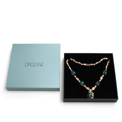 China Recycled Materials Jewelry Necklace Gift Box Logo Magnet Paper Gift Fashion Luxury Branded Jewelry Boxes Packaging for sale