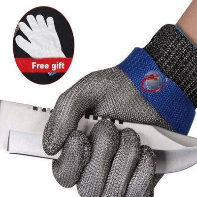 China No Rusty 316 Class 5 Anti-Cutting Gloves Anti-Cutting And Anti-sawing Steel Gloves Stainless Steel Knitted Gloves for sale