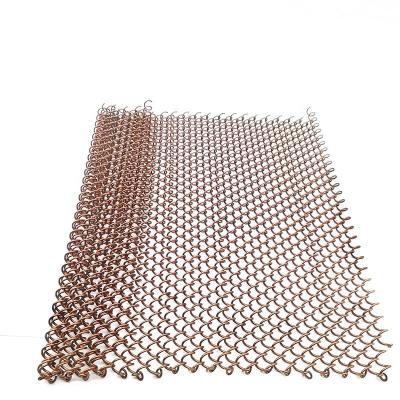 China Plain Weave Metal Coil Drapery Spiral Wire Cloth Curtain Chain Link Mesh for sale