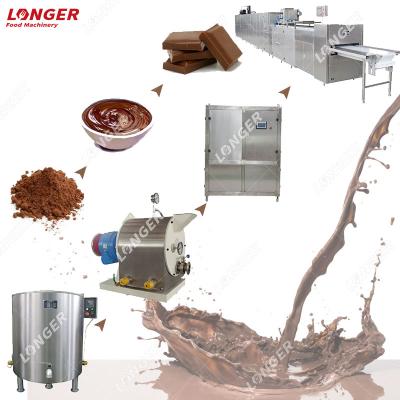 China Full Automatic Bean To Bar Chocolate Production Line Of Cocoa Machines Automatic Chocolate Bar Making Machine for sale