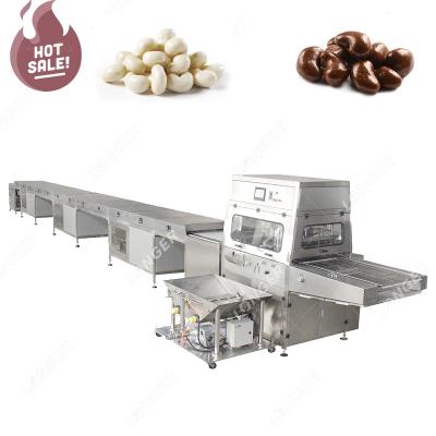 China Small donut chocolate enrober commercial sourcing chocolate enrobing line chocolate covered cashew nuts making machine for sale for sale