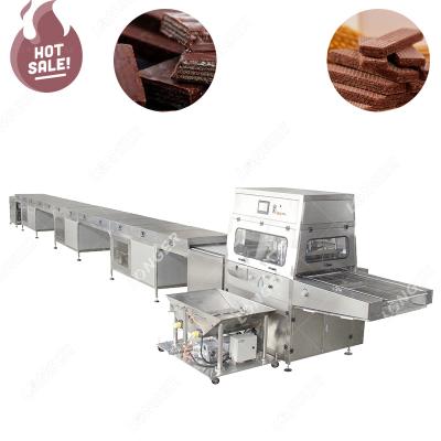 China Longer Wafer Stick Enronbing Machine Commercial Supply Chocolate Coating Machine With Cooling Tunnel for sale