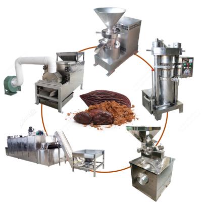 China Cocoa Snacks Factory 100-300KG/H Cocoa Beans Butter and Cocoa Powder Processing Line for sale