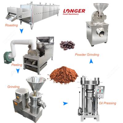 China Snack Factory Easy Operate Cocoa Bean Powder Production Processing Line Cocoa Butter Making Machine for sale