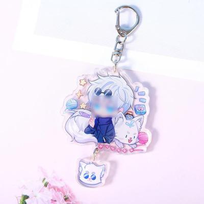 China Cheapest Price Environment Friendly Custom Printed Acrylic Cute Anime Charms Hologram Key Chain for sale