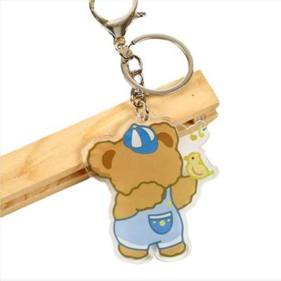 China Enviroment Friendly Cute Pendent Jewelry Double Sided Key Ins Love Bear Girl Chain Pendant for sale