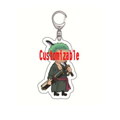 China Custom Double Layer Environmental Friendly Transparent Acrylic Pendant Advertising Cartoon Key Chain for sale