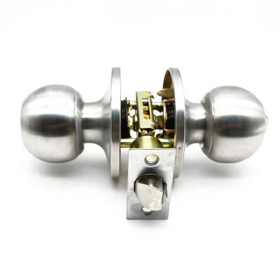 China Keyed entry manufacturers produce cheap high quality brass key lever lockset with round button thickened lock body part door lock for sale