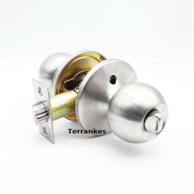 China Keyed Entry Stainless Steel Lever Lock Brass Core With Round Front Door Privacy Bathroom Feature Lock for sale