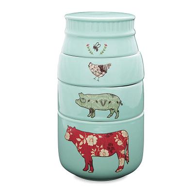 China Bulk Sandstone Bee Chicken Pig and Cow Classic Measuring Cups for sale