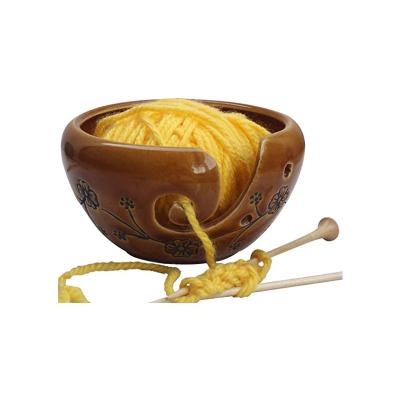 China ceramic yarn bowl ceramic yarn bowl for knitting and crocheting in bulk for sale