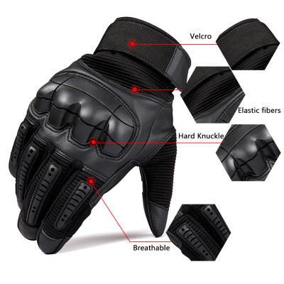 China Breathable and comfortable. Touch Screen Cycling Climbing Men's Full Finger Protection Rubber Hard Knuckle Adult Hunting Tactical Gloves for sale