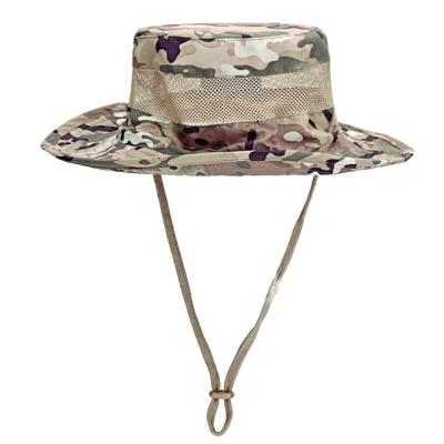 China Breathable Quick Dry Men Women Nepalese Mesh Camo Boonie Military Camouflage Airsoft Sniper Tactical Hat With String for sale