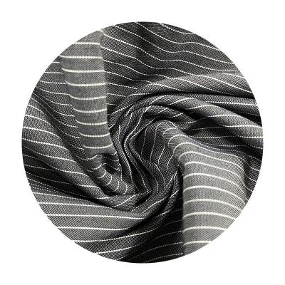 China Breathable Cotton Nylon Spandex Blended Stretch Fabric Dobby Dobby Jacquard Fabric Dyed In Running White Stripes Dyed Fabric for sale