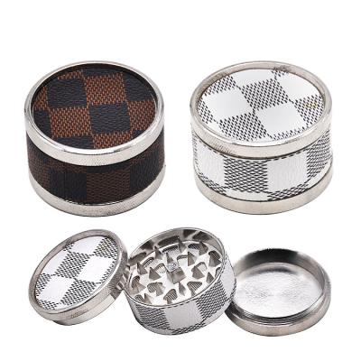 China Grinding Tobacco ZJ Custom 53MM 3 Layers Drum Shape Metal Curled Tobacco Herb Weed Grinder for sale