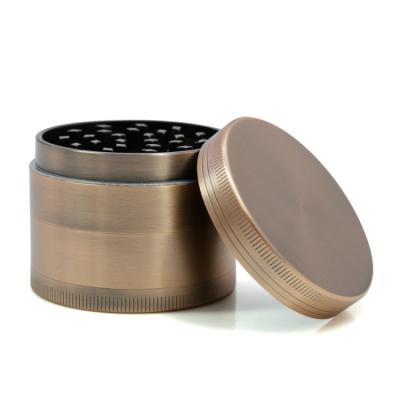 China Custom 50MM Grinding Tobacco 4 Layer Zinc Alloy Bronze Tobacco Herb Weed Grinder for sale