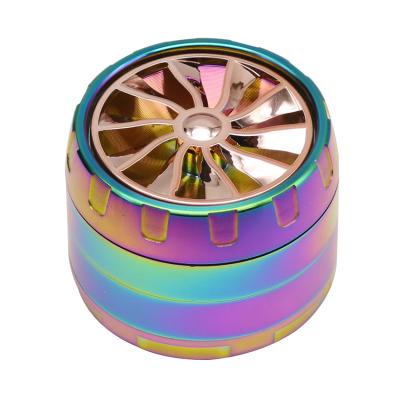 China Wholesale 63MM Grinding Tobacco Tobacco Zinc Alloy Rotating 4 Layer Wind Blade Cover Herb Weed Grinder for sale