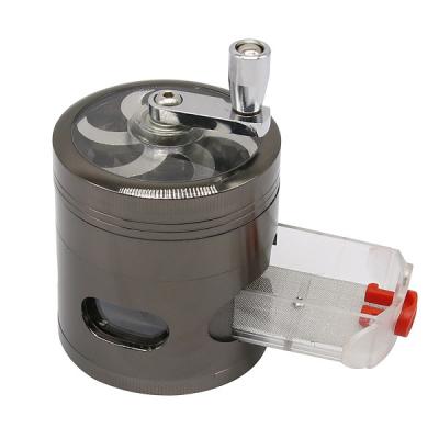 China Wholesale 63MM Grinding Tobacco Crank Zinc Alloy 4 Layers With Drawer Tobacco Herb Weed Grinder for sale