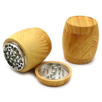 China Wholesale ZJ Grinding Tobacco 55MM 3 Layers Wooden Tobacco Herb Weed Barrel Grinder for sale